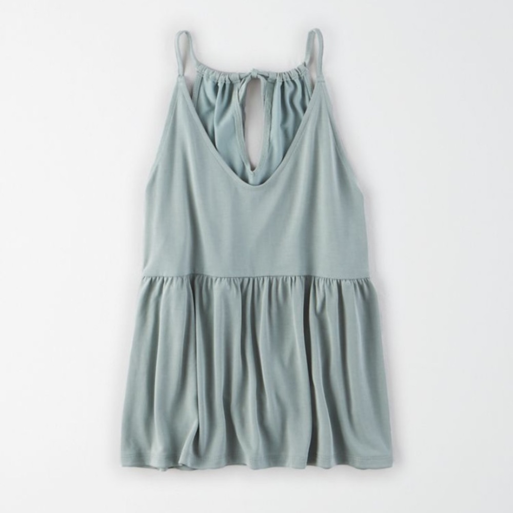 AE American Eagle V-Neck Peplum Tank Top Small